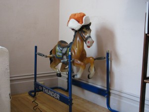 Toy horse back in action.