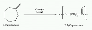 Ring opening polymerization of ε-caprolactone to polycaprolactone